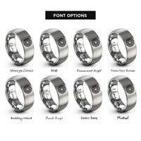 font options for inside engraving on grey ball bearing rings