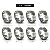 font options for inside engraving on gray ball bearing rings