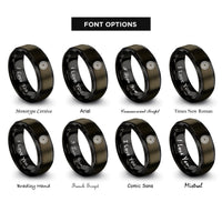 font options for inside engraving on gunmetal & black ball bearing rings