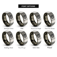 font options for inside engraving on gunmetal & gray ball bearing rings
