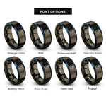 font options for inside engraving on gunmetal & blue ball mouse rings