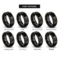 font options for inside engraving on black ballerina silhouette rings