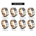 font options for inside engraving on rose gold & gray ballerina silhouette rings