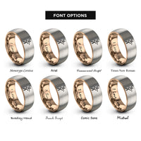 font options for inside engraving on rose gold & gray ballerina silhouette rings