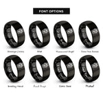 font options for inside engraving on black ballet pointe shoes rings
