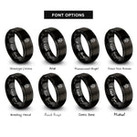 font options for inside engraving on black ballet pointe shoes rings