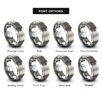 font options for inside engraving on gray ballet pointe shoes rings
