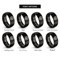 font options for inside engraving on black ballistic helmet rings