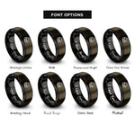 font options for inside engraving on gunmetal & black ballistic helmet rings
