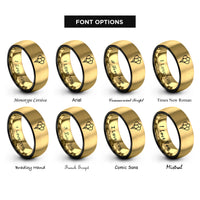 font options for inside engraving on black & gold balloon cluster rings
