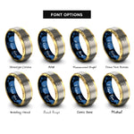 font options for inside engraving on gold & blue & silver balloons rings