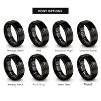 font options for inside engraving on black ballot box checkmark rings