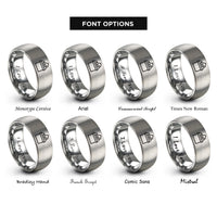 font options for inside engraving on silver ballot box checkmark rings