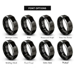 font options for inside engraving on black & gray bamboo stalks rings