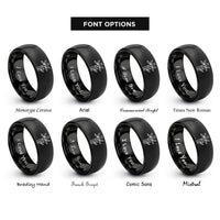 font options for inside engraving on black bamboo stalks rings