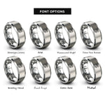 font options for inside engraving on grey bamboo stalks rings