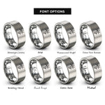 font options for inside engraving on gray bamboo stalks rings