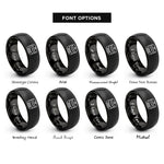 font options for inside engraving on black bamboo steamer rings