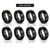 font options for inside engraving on black bamboo steamer rings