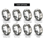 font options for inside engraving on gray bamboo steamer rings