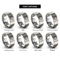 font options for inside engraving on silver bamboo steamer rings