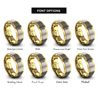 font options for inside engraving on gold & silver banana leaf rings