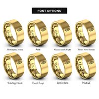 font options for inside engraving on gold banana leaf rings