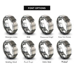 font options for inside engraving on silver banana leaf rings