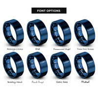 font options for inside engraving on blue banana plug rings
