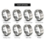 font options for inside engraving on grey banana plug rings