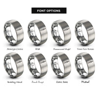 font options for inside engraving on grey banana plug rings