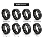 font options for inside engraving on black band crest rings