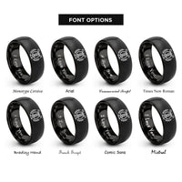 font options for inside engraving on black band crest rings