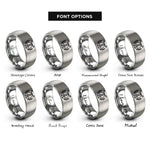 font options for inside engraving on gray band crest rings