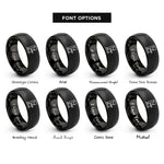 font options for inside engraving on black band saw rings