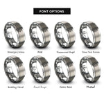font options for inside engraving on grey band saw rings