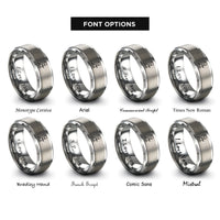 font options for inside engraving on grey band saw rings