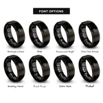 font options for inside engraving on black bandage adhesive rings