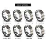 font options for inside engraving on silver bandage adhesive rings