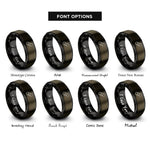 font options for inside engraving on gunmetal & black bandage adhesive rings