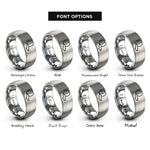 font options for inside engraving on gray bandage roll rings