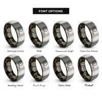 font options for inside engraving on gunmetal & grey bandage roll rings