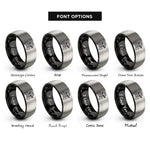 font options for inside engraving on black & grey bandana skull crossbones rings