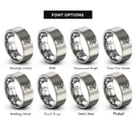 font options for inside engraving on silver bandana skull crossbones rings