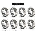 font options for inside engraving on gray bangkok rings