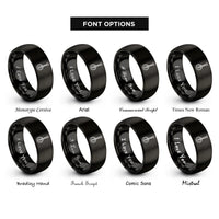 font options for inside engraving on black banjo rings