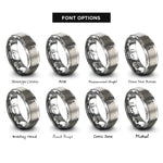 font options for inside engraving on grey banjo rings