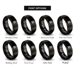 font options for inside engraving on black bank building rings