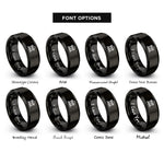 font options for inside engraving on black bank building rings