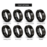 font options for inside engraving on black bank building rings